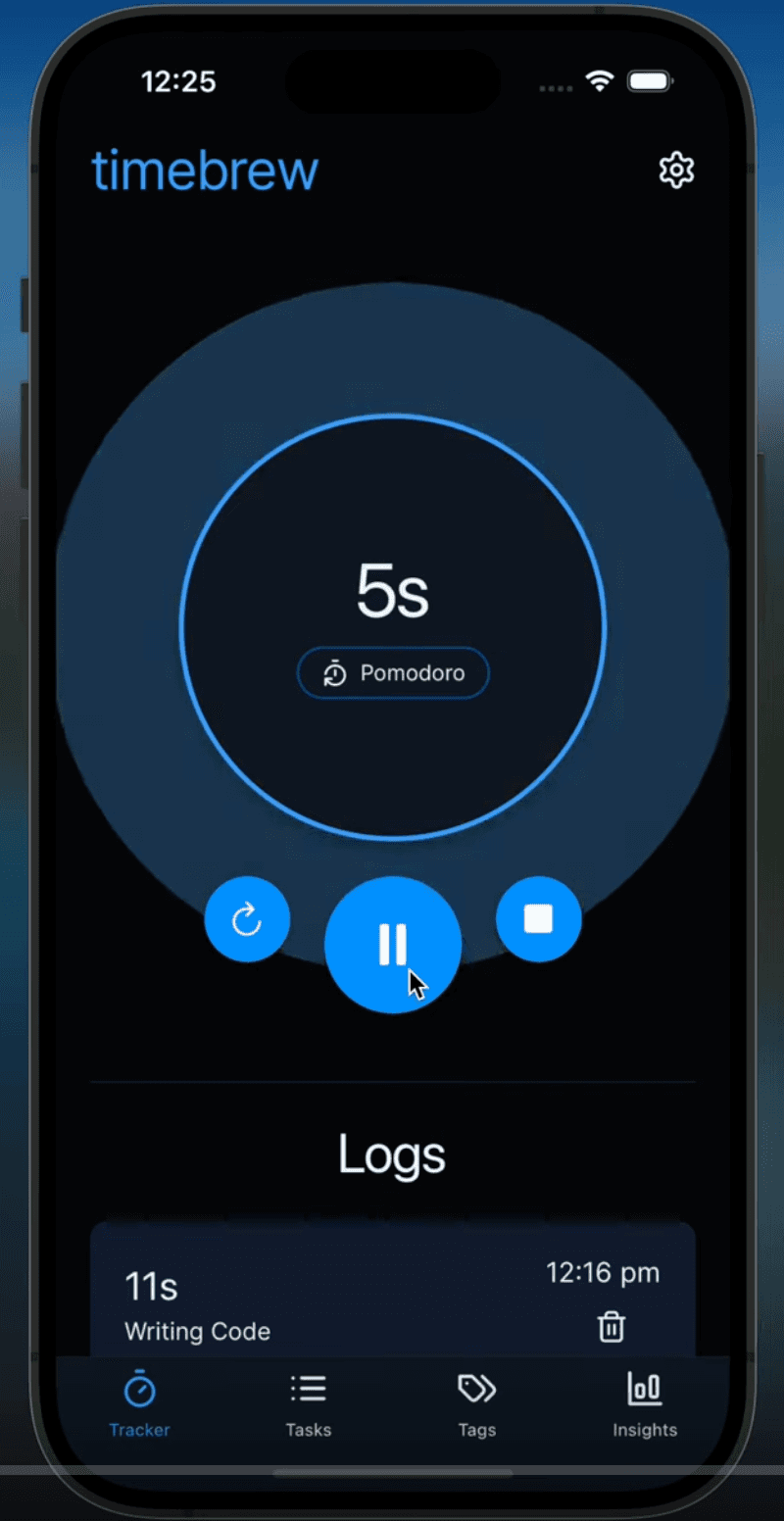 Timebrew mobile screenshot